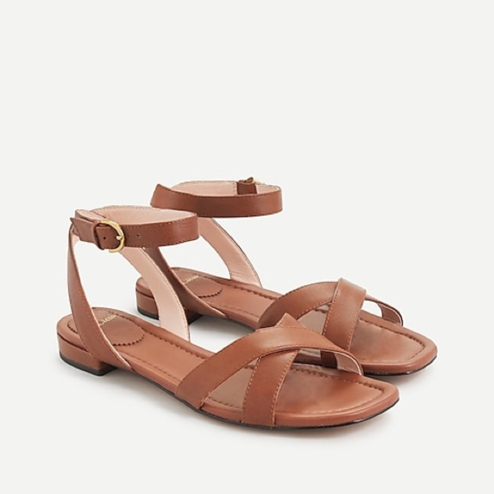 Jcrew Abbie cross strap sandal in leather